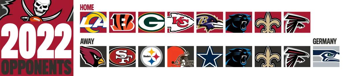 Bucs' 2022 Opponents via Buccaneers.com